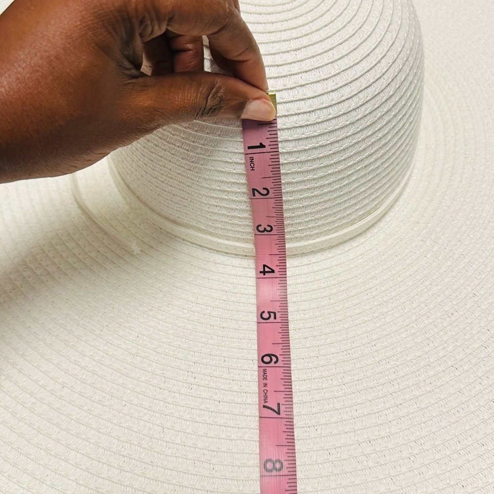 Straw Studios oversized wide brim off white straw hat. - Picture 4 of 6